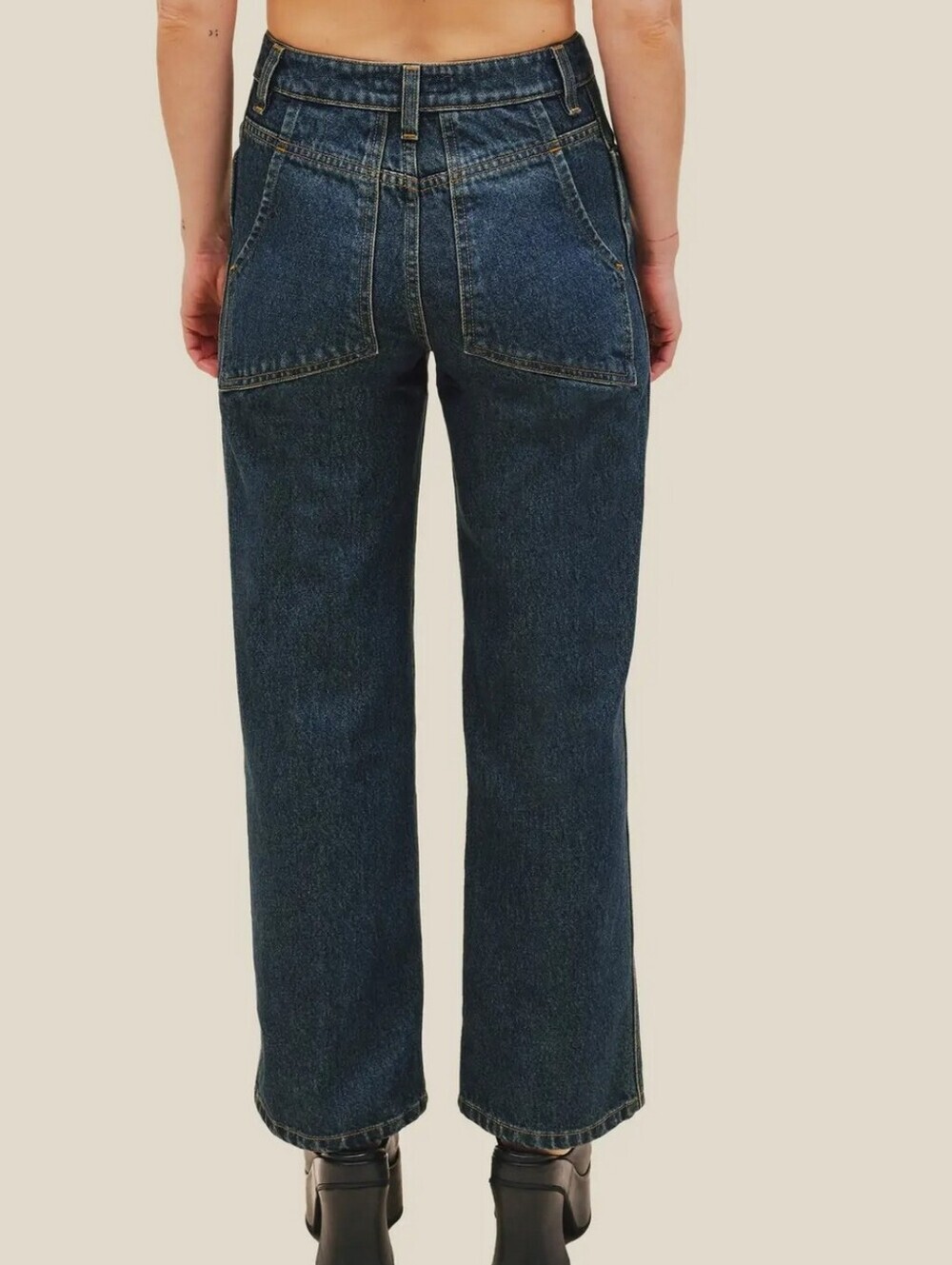 Eckhaus Latta EL Straight Leg Jeans Dark Wash 27 Made In USA 100% Cotton Rigid